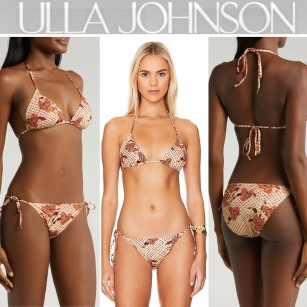 Ulla Johnson Maya Triangle Bikini Top sz S & Maria Bottoms sz M SET NWT